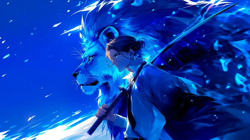 Azure Spirit Blade — high-resolution wallpaper (2560×1435)