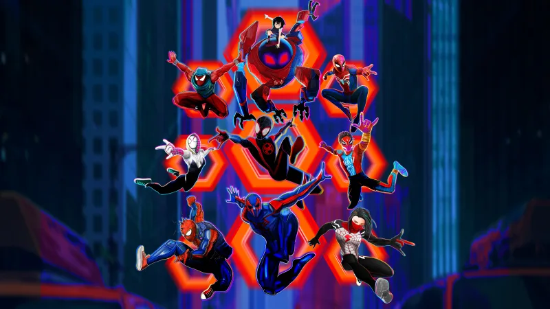 Across the Spider-Verse Heroes — high-resolution wallpaper (5760×3240)