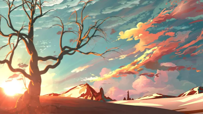 Ethereal Sunset Silhouette