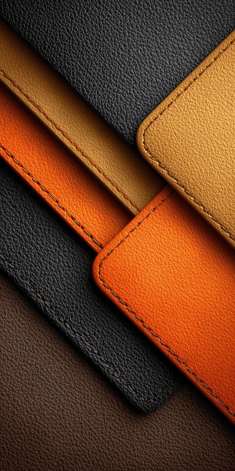 Stitched Leather Layers — high-resolution wallpaper (800×1600)