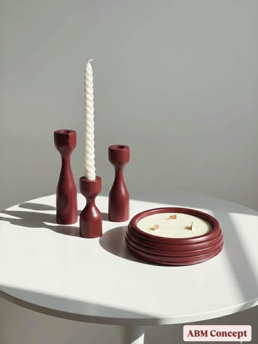 Collection Aura – Bougeoirs & Bougie Artisanale