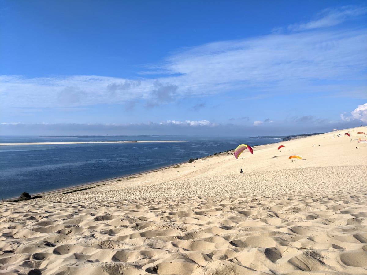 Paraglider in the thermals right in front of our spot.