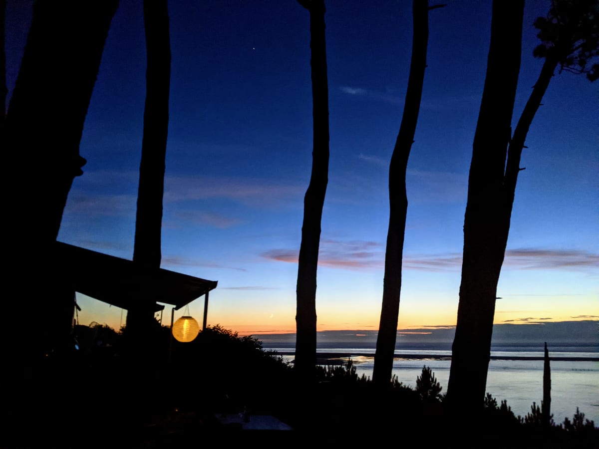 The campsite in the evening.
