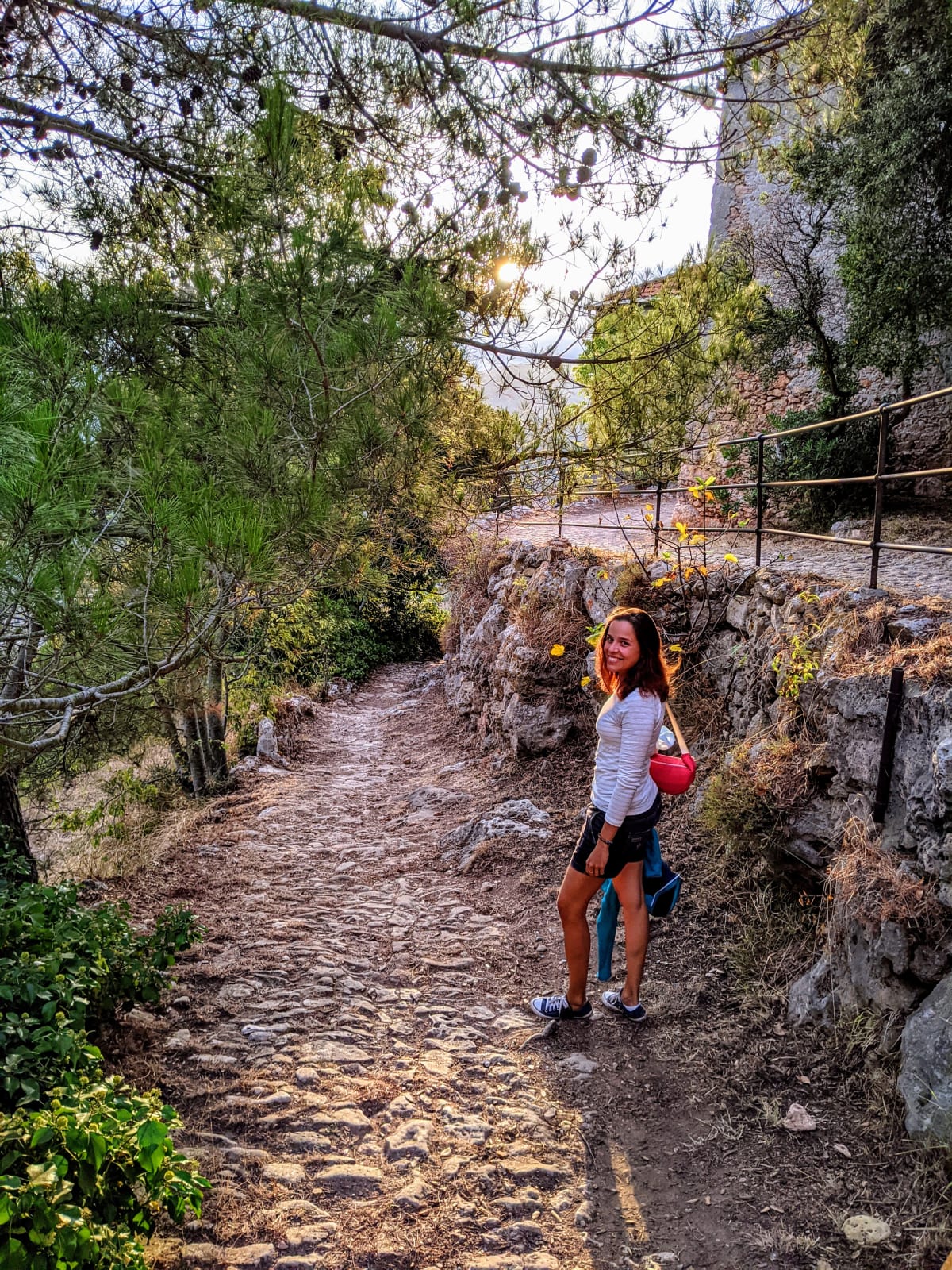 The trail down through the plantations to the town.