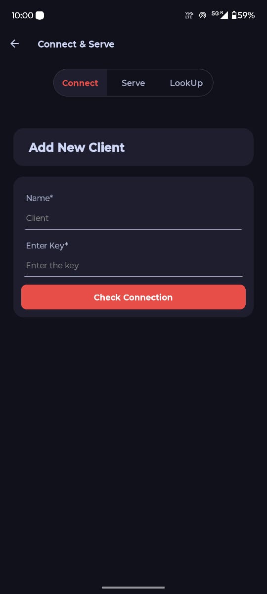Add Connections Screen