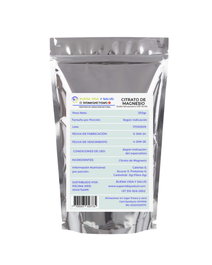 Envase de Citrato de Magnesio