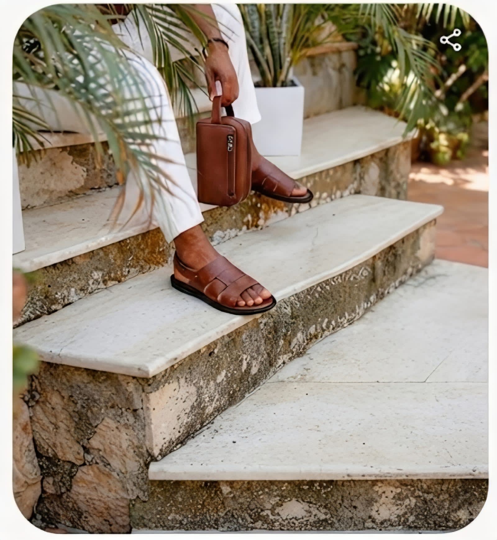 Sandale en cuir + sac haut de gamme