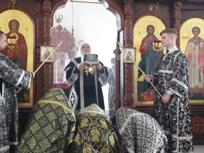 В среду 2-й седмицы поста митрополит Липецкий и Задонский Арсений совершил Литургию Преждеосвященных Даров в храме Архангела Михаила г. Липецка