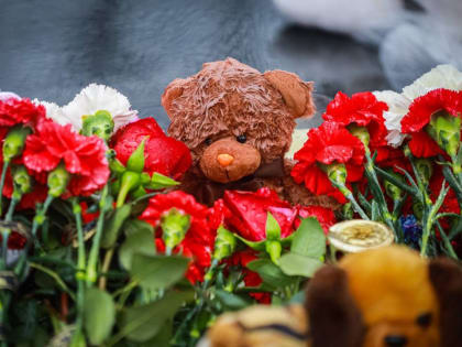 В день траура липчане продолжают нести в Верхний парк цветы и мягкие игрушки 