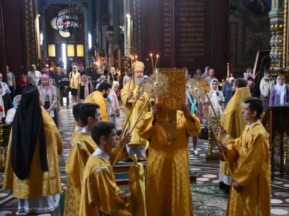 Божественная литургия в Вознесенском соборе города Ельца