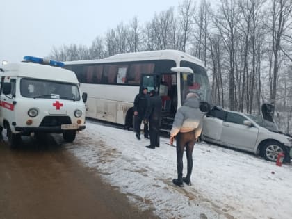 После столкновения на встречке «Рено» отбросило под автобус: на трассе Липецк-Данков погибли два человека