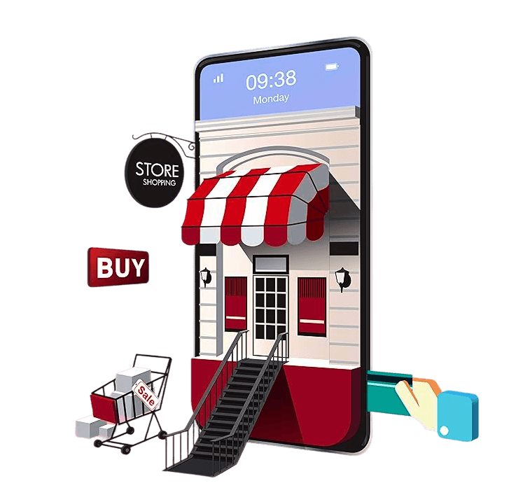 Mobile phone showing app interface