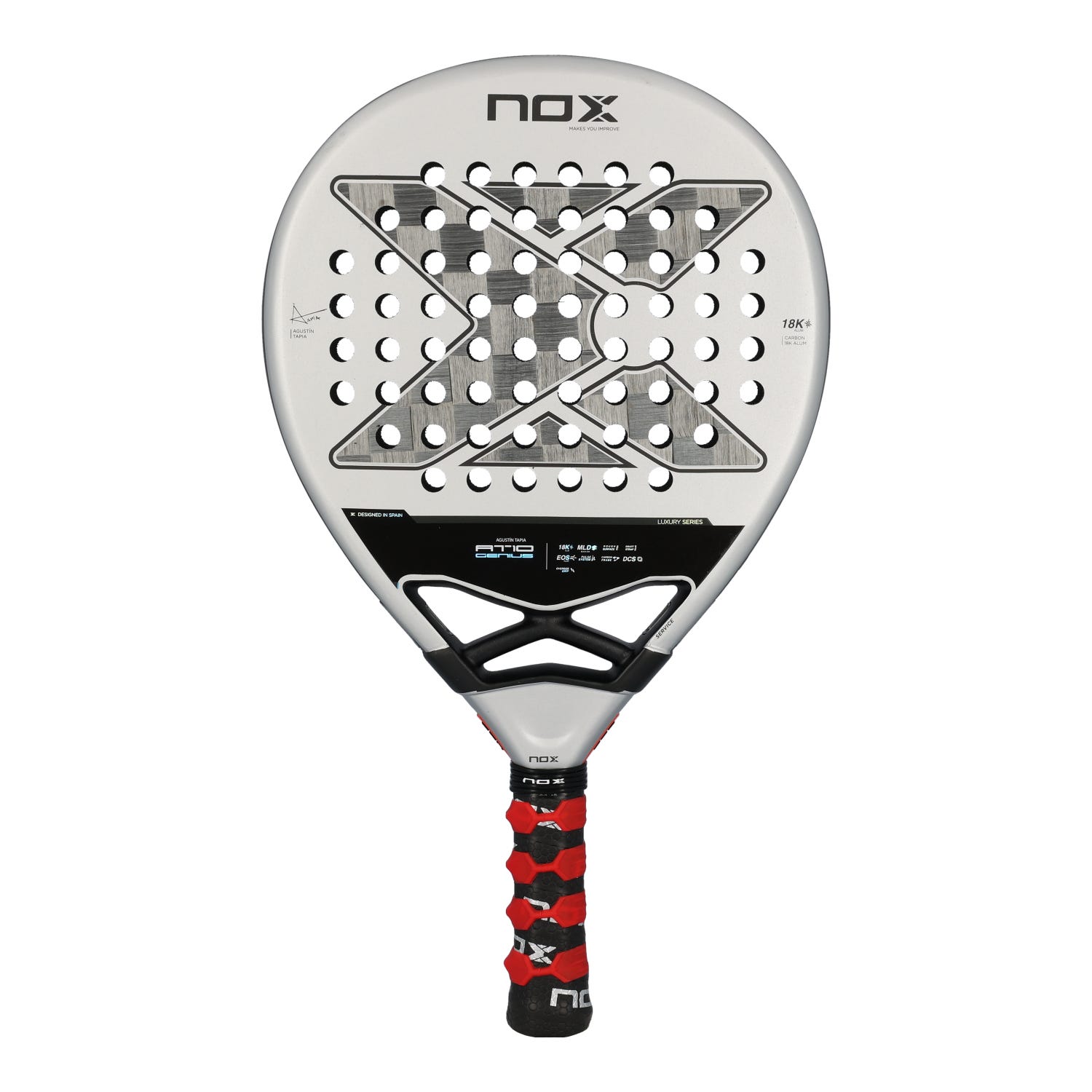 Pala de pàdel Nox AT10 Luxury Genius 18K Agustín Tapia 2024 — Nox — forma lagrima — tipus polivalente — 368 g — 2024