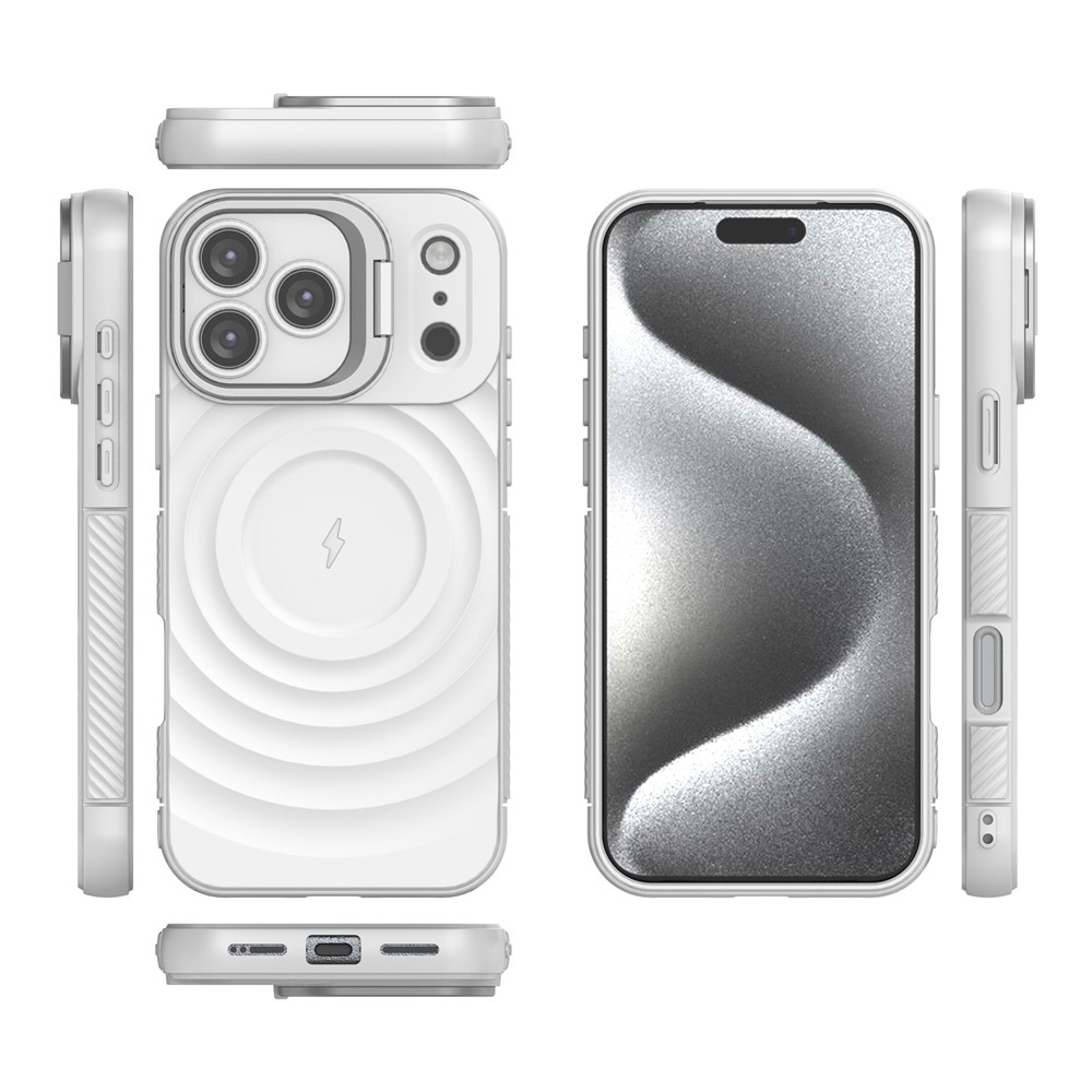 iPhone 17 Pro Max - Kickstand Ripple Texture White - 3