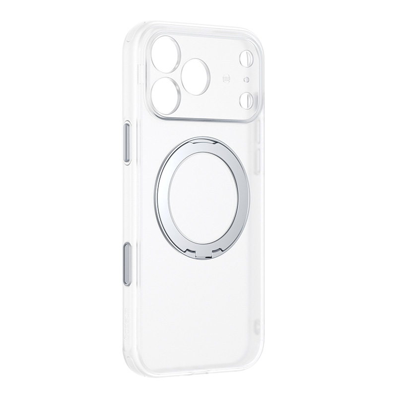 iPhone 17 Pro Max - BASEUS Magnetic Case With 360º Stand Moon White
