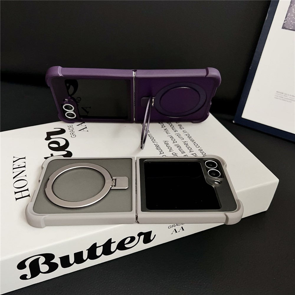 Samsung Galaxy Z Flip 7 FE - Shockproof Matte Kickstand Case Purple - 3