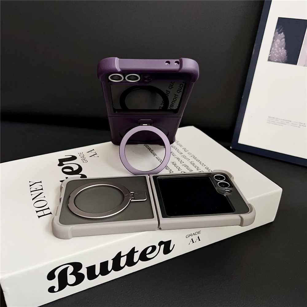 Samsung Galaxy Z Flip 7 FE - Shockproof Matte Kickstand Case Purple - 4