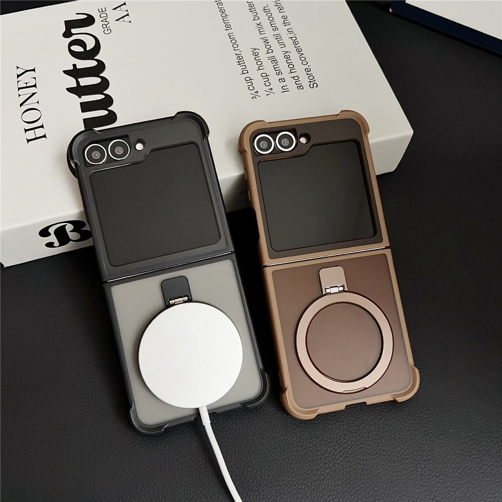 Samsung Galaxy Z Flip 7 FE - Shockproof Matte Kickstand Case Purple - 5