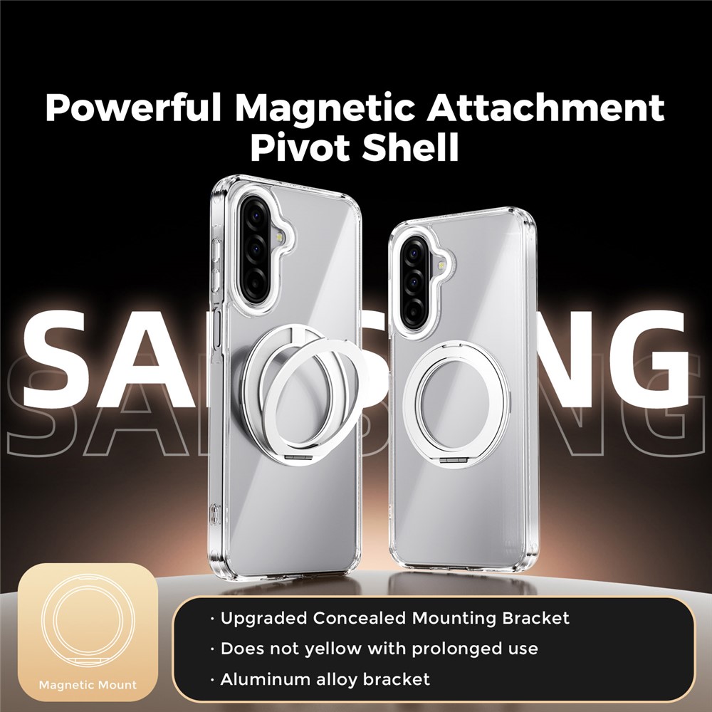 Samsung Galaxy A17 - ABEEL Magnetic Rotating Shockproof Silver - 4