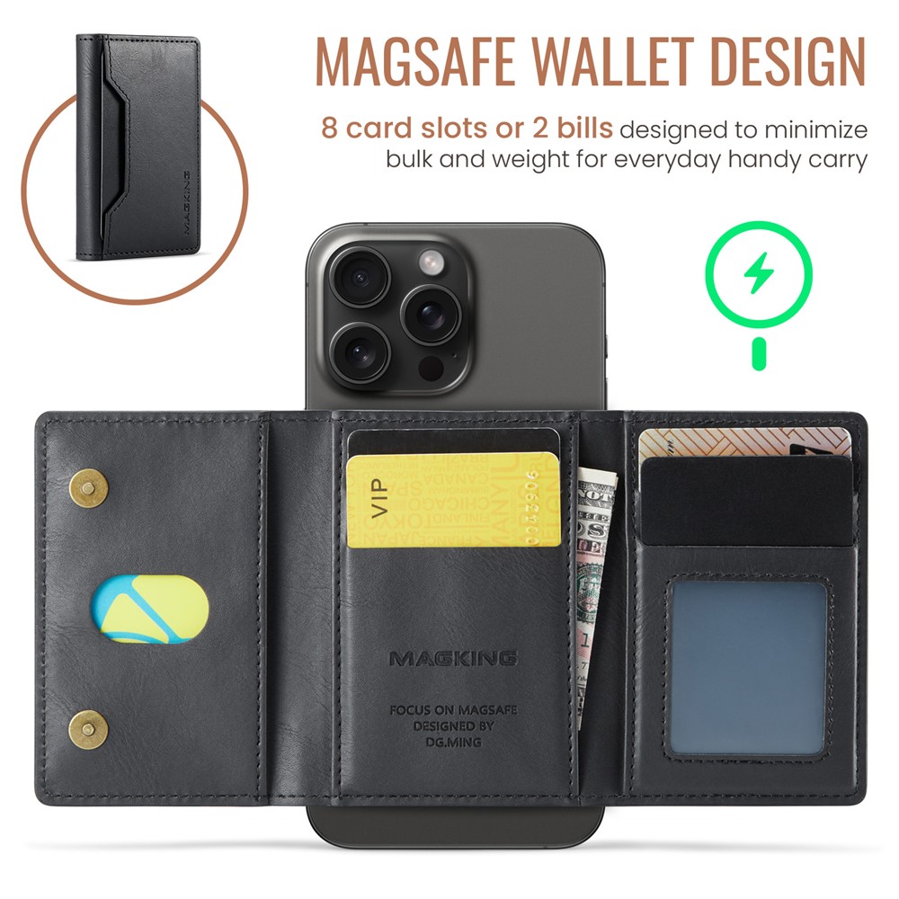 Wallet Bag - RFID Magnetic MagSafe Holder Black - 4
