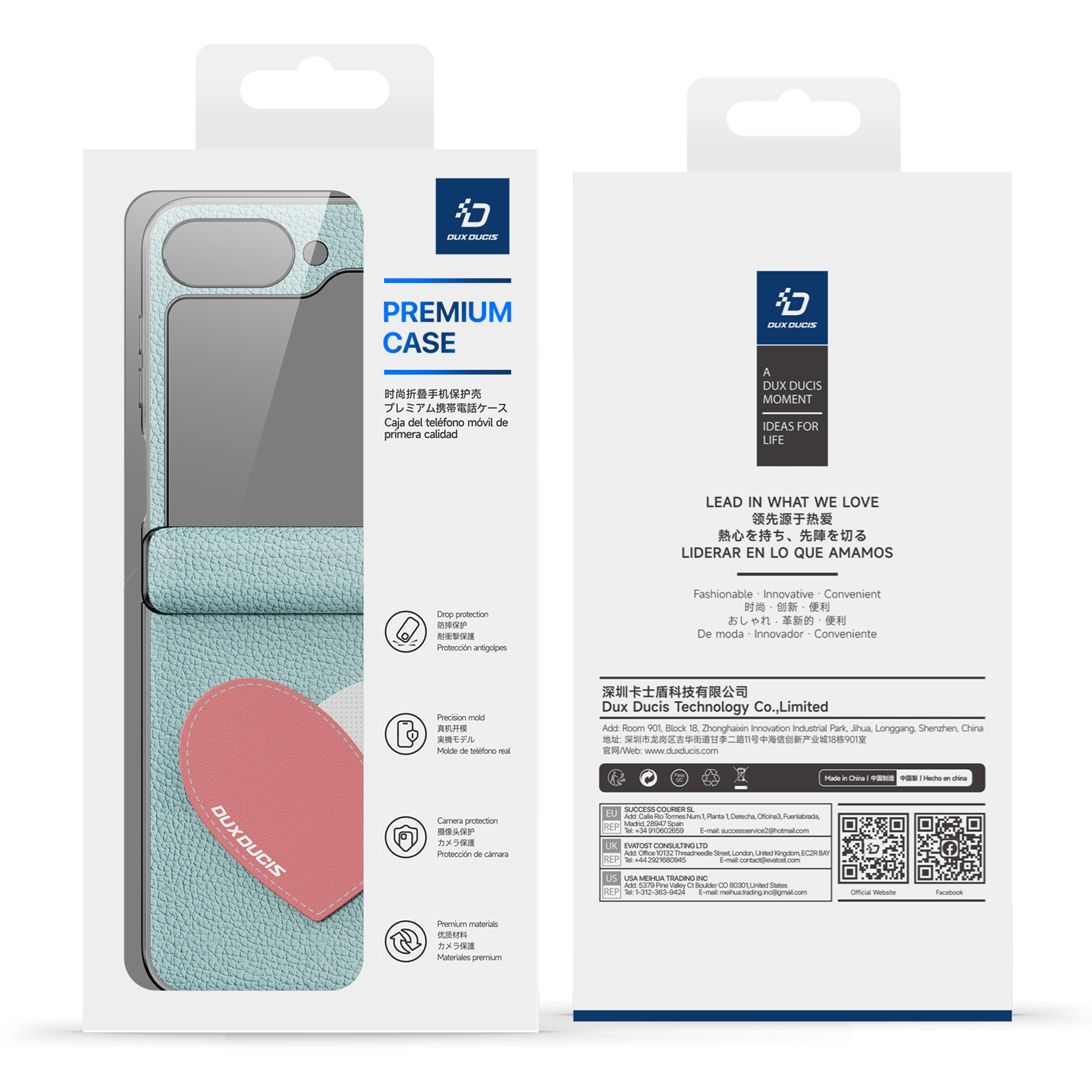 Samsung Galaxy Z Flip 7 FE - DUX DUCIS Luvy Series Blue Heart - 2