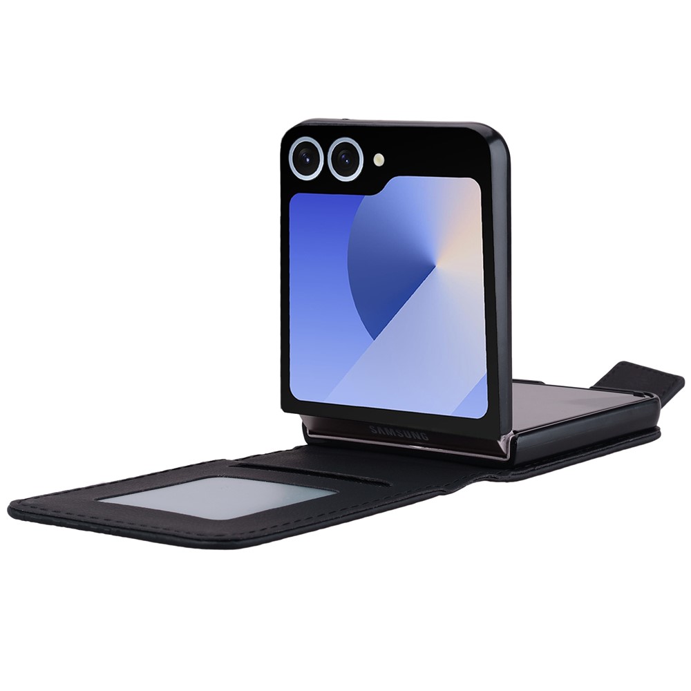 Samsung Galaxy Z Flip 7 - Leather Wallet Black - 5