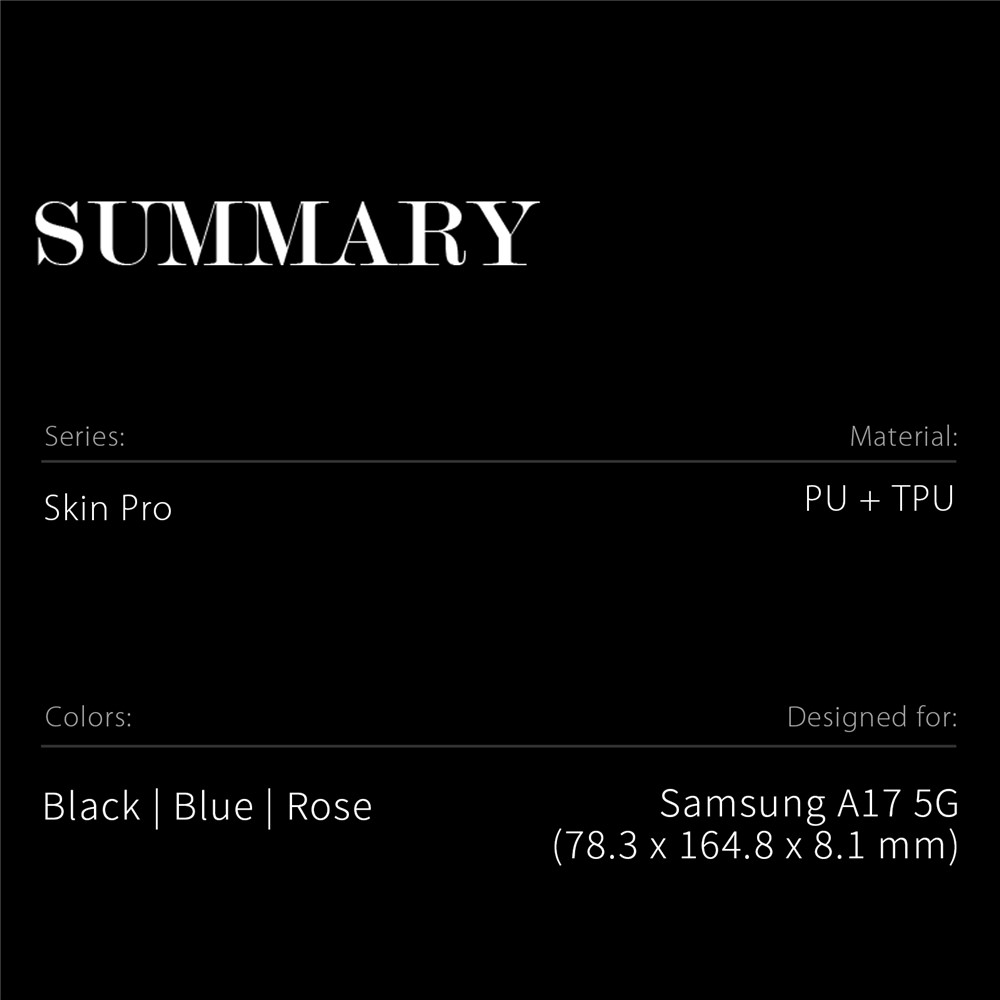Samsung Galaxy A17 - DUX DUCIS Skin Pro Series Leather Black - 3
