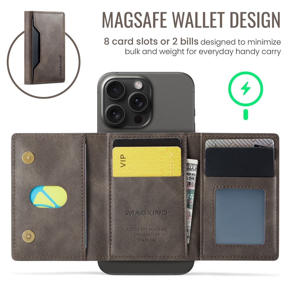 Wallet Bag - RFID Magnetic MagSafe Holder Coffee - 4
