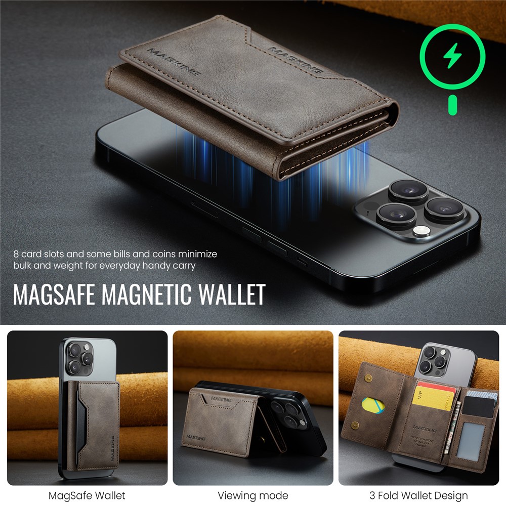 Wallet Bag - RFID Magnetic MagSafe Holder Coffee - 6