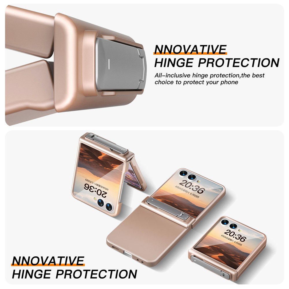 Samsung Galaxy Z Flip 7 - Kickstand Case Built-In Rose Gold - 2