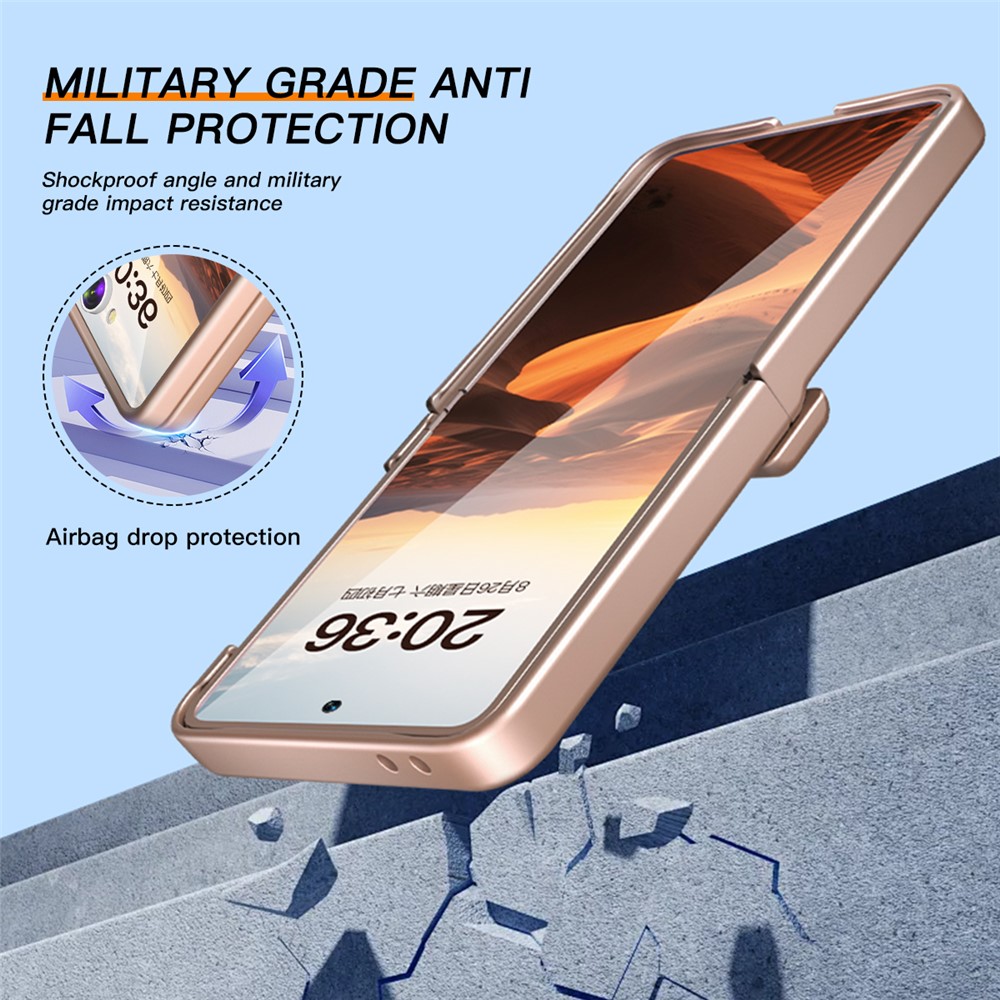 Samsung Galaxy Z Flip 7 - Kickstand Case Built-In Rose Gold - 4