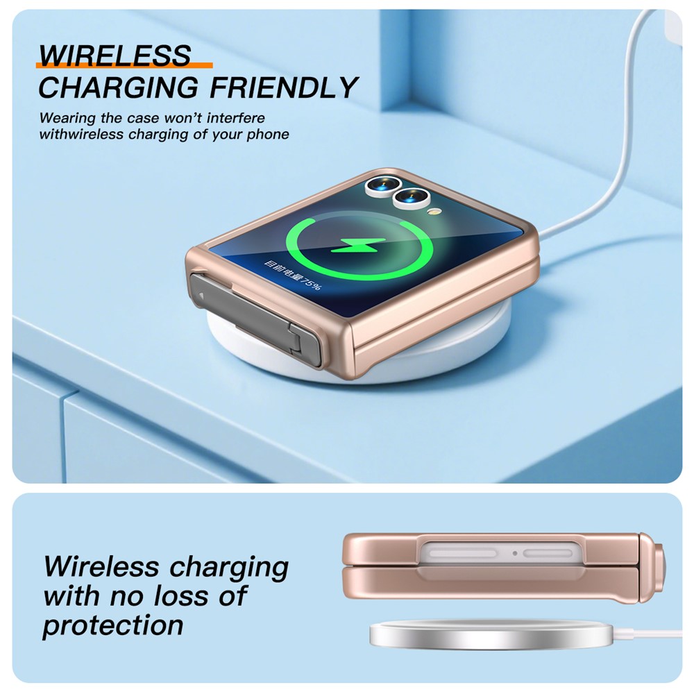 Samsung Galaxy Z Flip 7 - Kickstand Case Built-In Rose Gold - 5