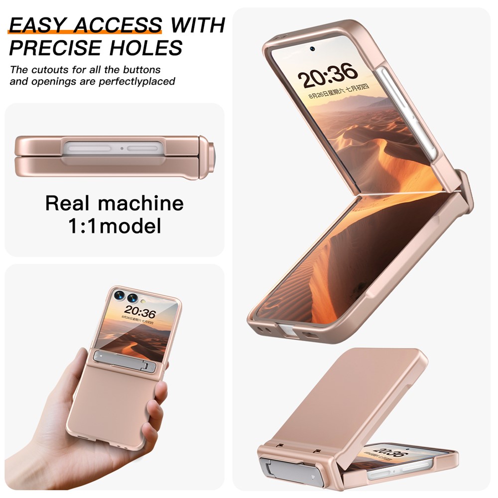 Samsung Galaxy Z Flip 7 - Kickstand Case Built-In Rose Gold - 6