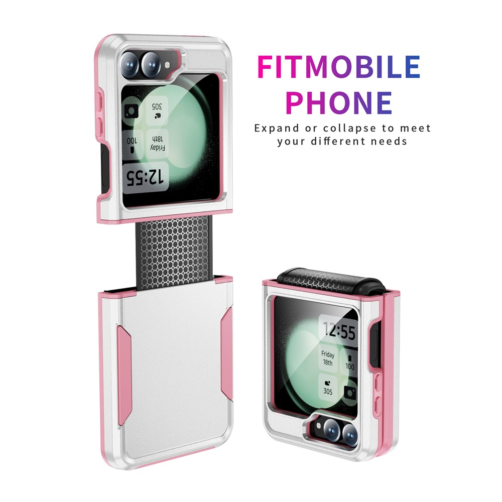 Samsung Galaxy Z Flip 7 FE - Drop Protective Military Withe/Pink - 2