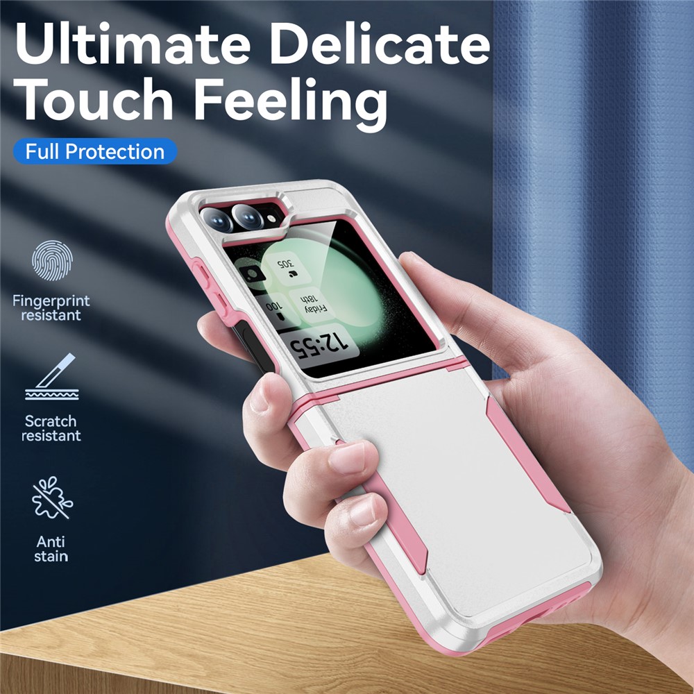 Samsung Galaxy Z Flip 7 FE - Drop Protective Military Withe/Pink - 4