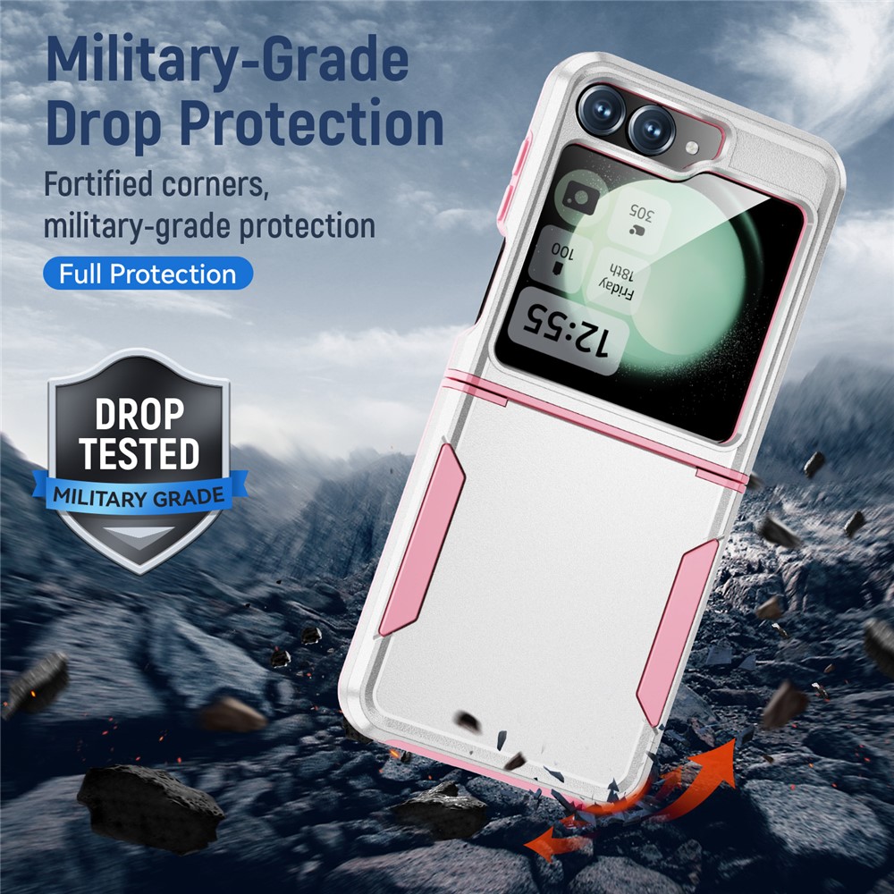 Samsung Galaxy Z Flip 7 FE - Drop Protective Military Withe/Pink - 5