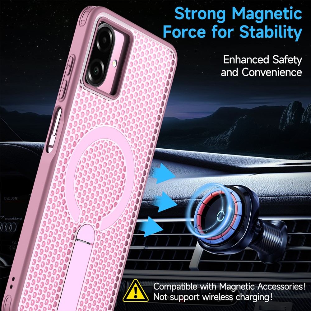 Samsung Galaxy A07 - Magnetic Kickstand Grid Pink - 2