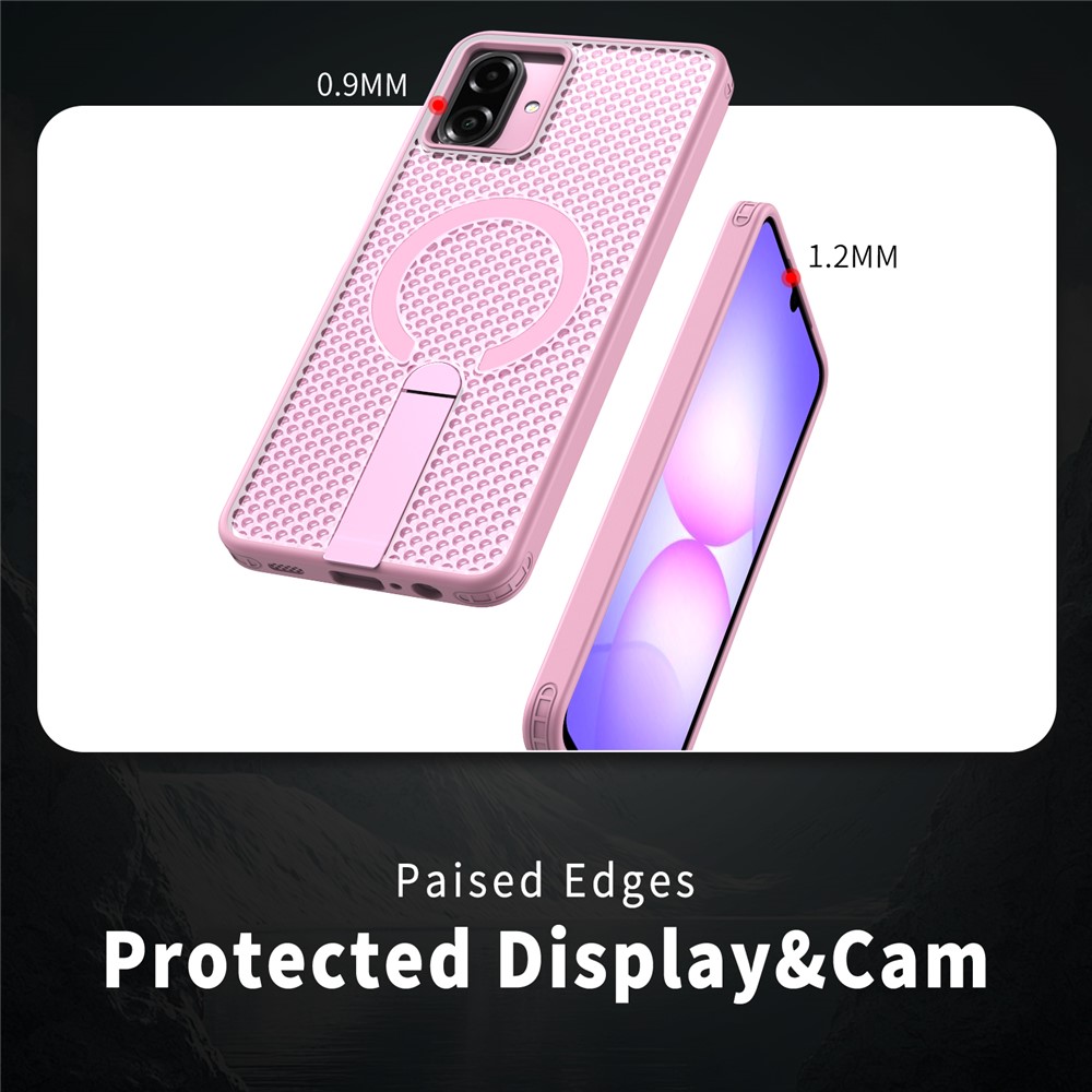 Samsung Galaxy A07 - Magnetic Kickstand Grid Pink - 4