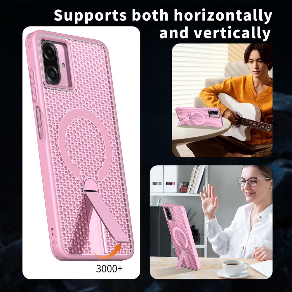 Samsung Galaxy A07 - Magnetic Kickstand Grid Pink - 6