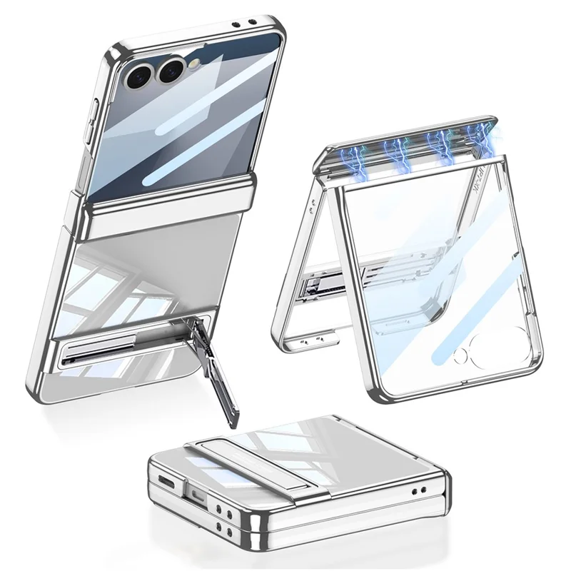 Samsung Galaxy Z Flip 7 - GKK Magnetic Hinge Tempered Glass Silver