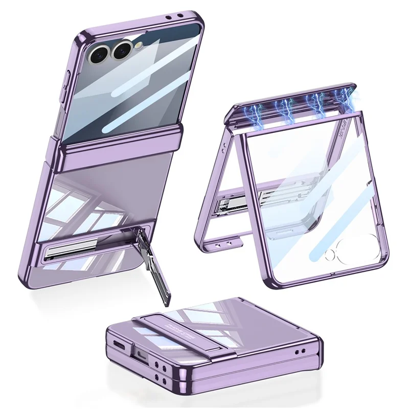 Samsung Galaxy Z Flip 7 - GKK Magnetic Hinge Tempered Glass Purple