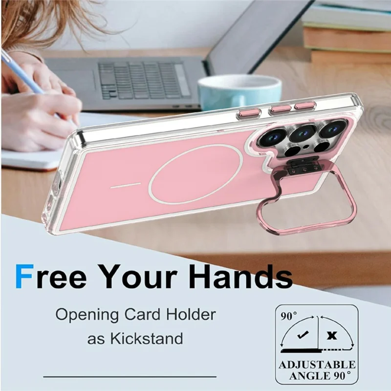 Samsung Galaxy S25 Ultra - Matching Color Lens Kickstand Pink - 3