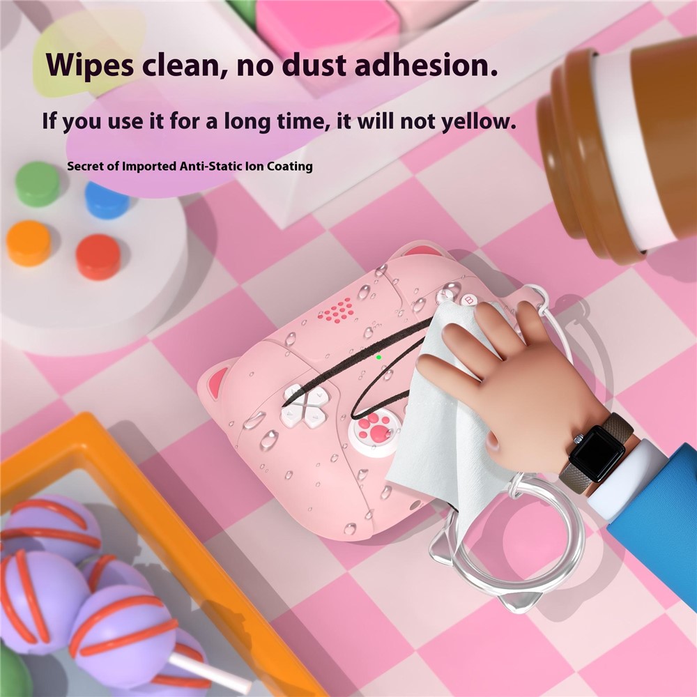 Apple AirPods Pro 3 - Silicone Cat Game Light Pink - 4