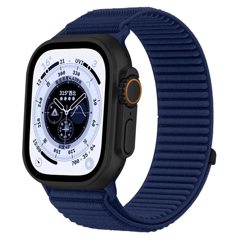 Apple Watch 41/42mm - Magic Tape Nylon Woven Dark Blue - 3