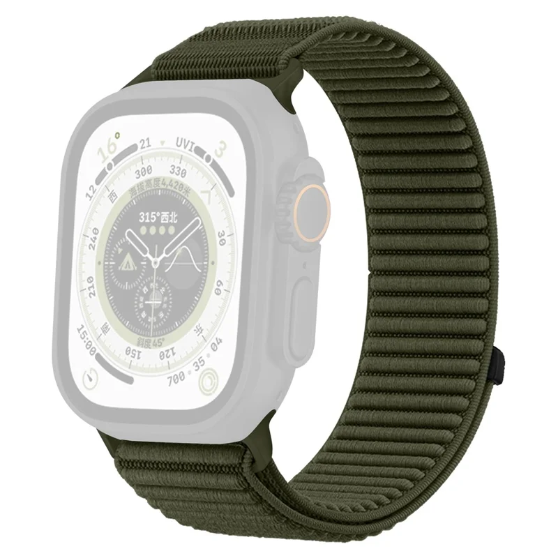 Apple Watch 41/42mm - Magic Tape Nylon Woven Dark Green - 2
