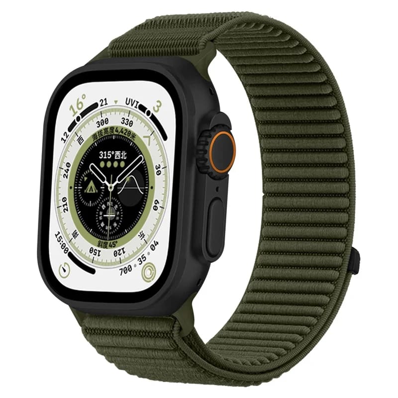 Apple Watch 41/42mm - Magic Tape Nylon Woven Dark Green - 3