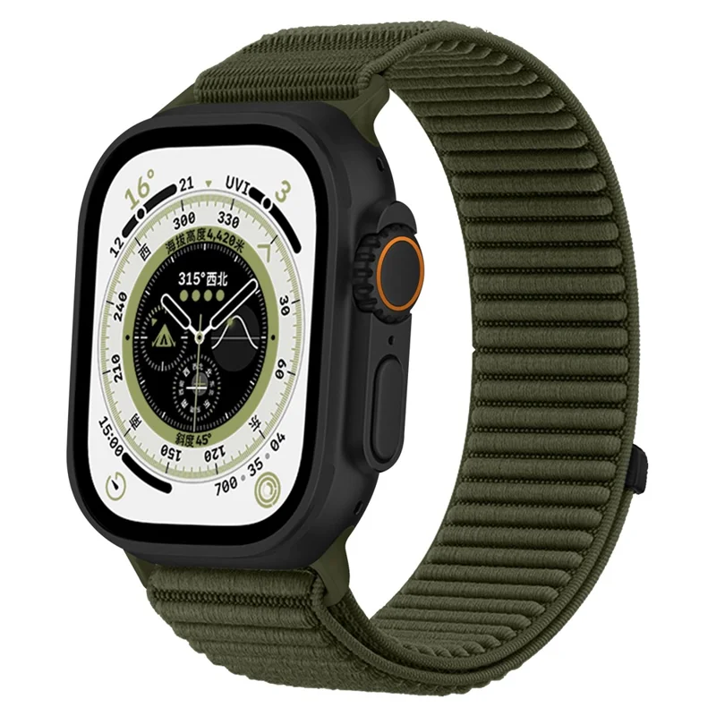 Apple Watch 41/42mm - Magic Tape Nylon Woven Dark Green - 4