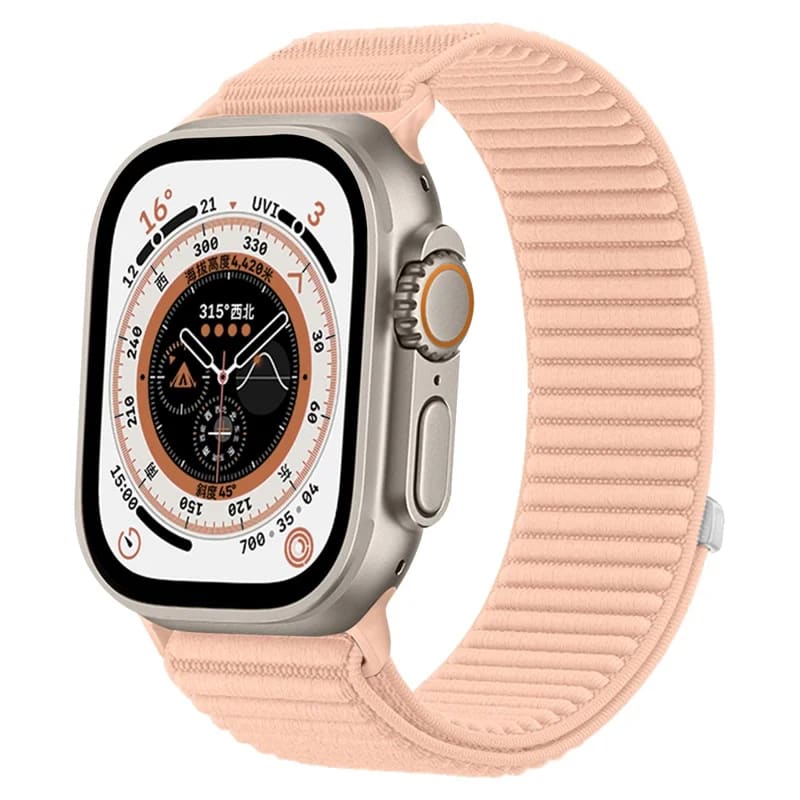 Apple Watch 41/42mm - Magic Tape Nylon Woven Milkshake Pink - 3