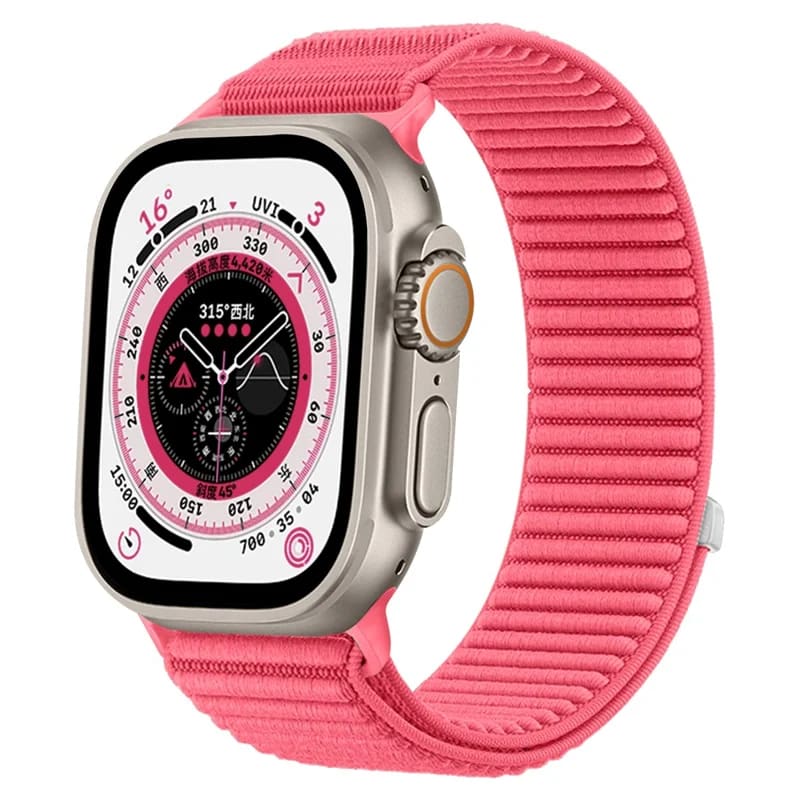 Apple Watch 41/42mm - Magic Tape Nylon Woven Water Red - 3