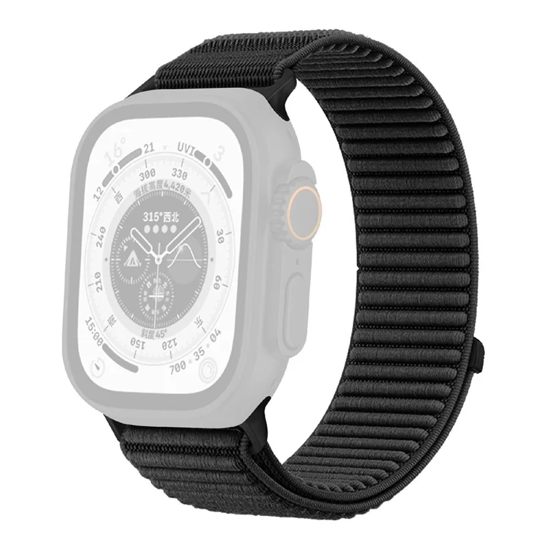 Apple Watch 45/49mm - Magic Tape Nylon Woven Black - 2